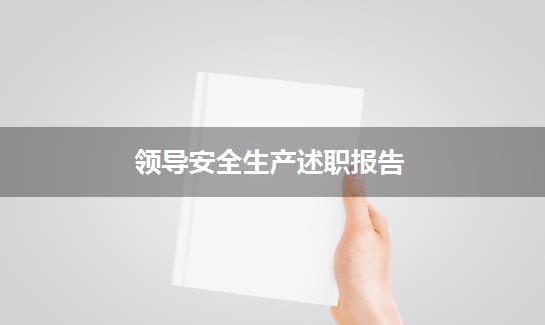领导安全生产述职报告