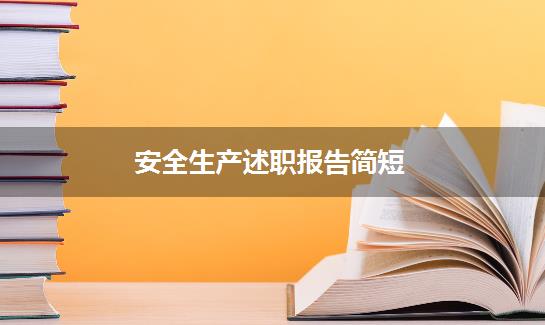 安全生产述职报告简短