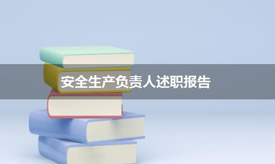 安全生产负责人述职报告