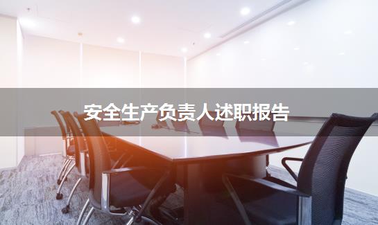 安全生产负责人述职报告