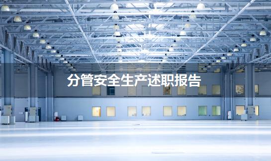 分管安全生产述职报告