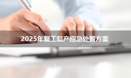 2025年复工复产应急处置方案