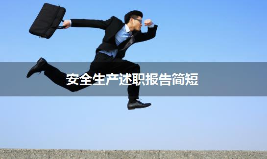 安全生产述职报告简短