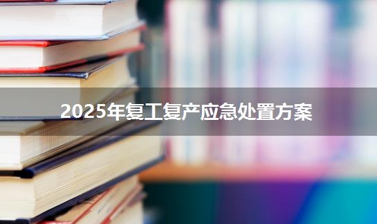 2025年复工复产应急处置方案
