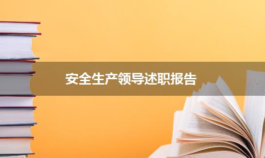 安全生产领导述职报告