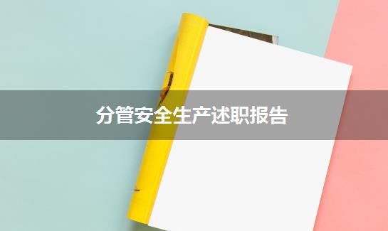 分管安全生产述职报告