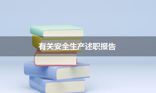 有关安全生产述职报告