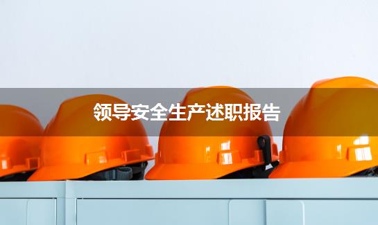 领导安全生产述职报告