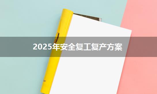 2025年安全复工复产方案