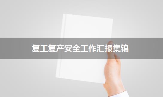 复工复产安全工作汇报集锦