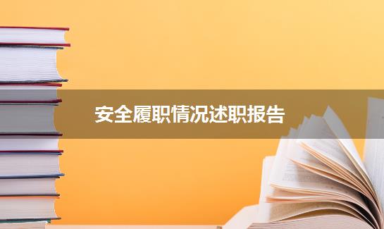 安全履职情况述职报告