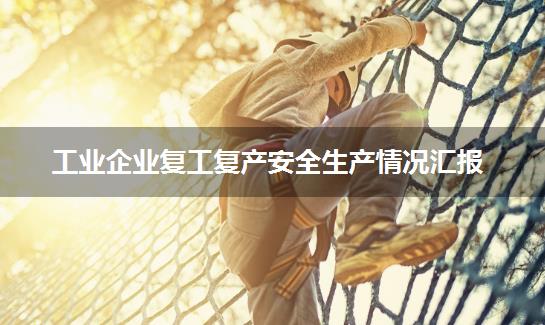 工业企业复工复产安全生产情况汇报