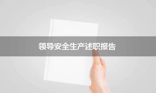 领导安全生产述职报告